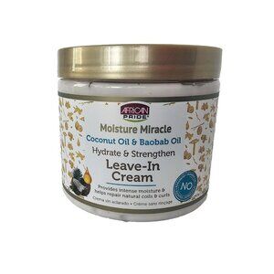 African Pride Moisture Miracle Leave In Cream Coconut Oil & Baobab Oil 15 oz
